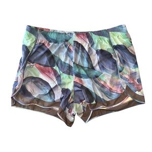 Athleta Printed Mesh Racer Run Short 4” Plus Size